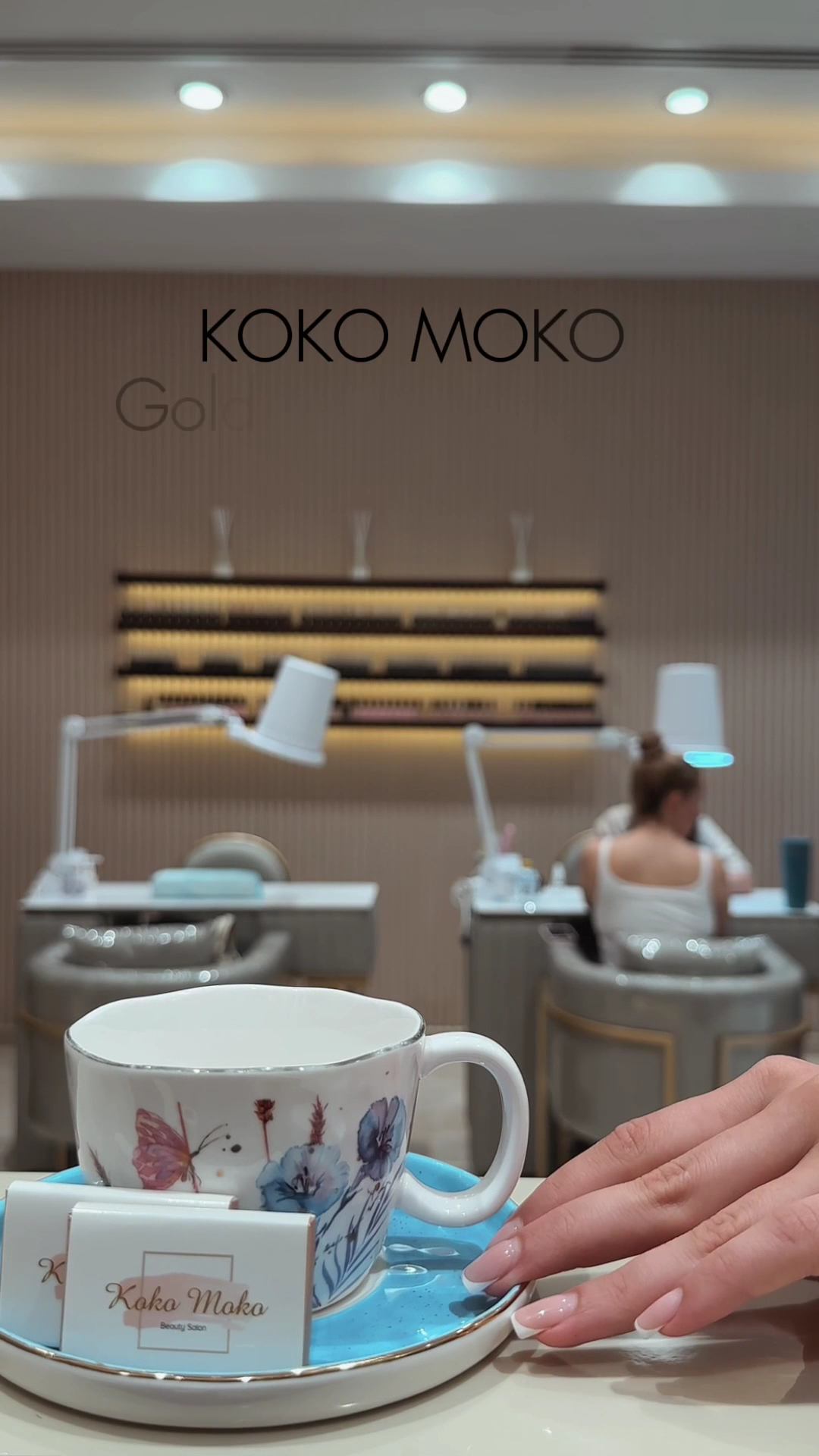 KOKO MOKO salon reception and manicure stations in JVC